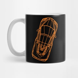 Amplify Orange C8 Corvette racecar Silhouette Outline Amplify Orange Supercar Sports car Racing car Mug